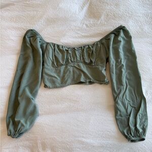 Kendall & Kylie Olive Green Top